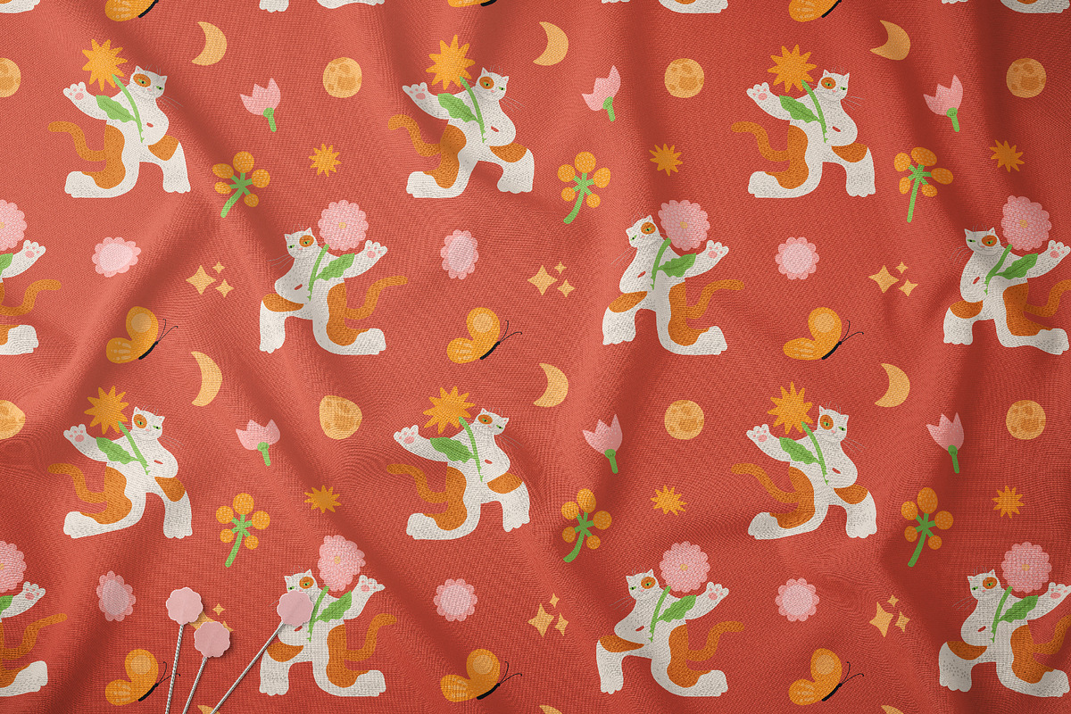 Cat stickers. Vector set. + Pattens., a Pattern Graphic by anna khramtsova (Photo 7 of 14)