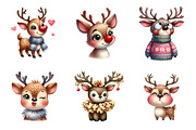 Reindeer Merry Christmas Clipart PNG, an Illustration by SinaCreation (Thumbnail 4 of 7)