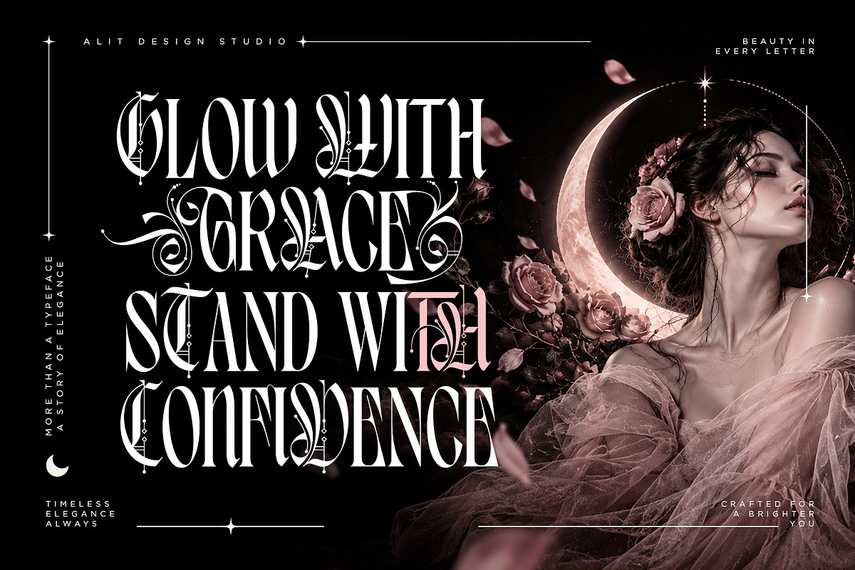 Valeria Secret Typeface, a Blackletter Font by alit design (Photo 11 of 17)