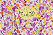 Fantasy Floral Garden Pattern, a Pattern Graphic by SirenaArt (Thumbnail 1 of 12)