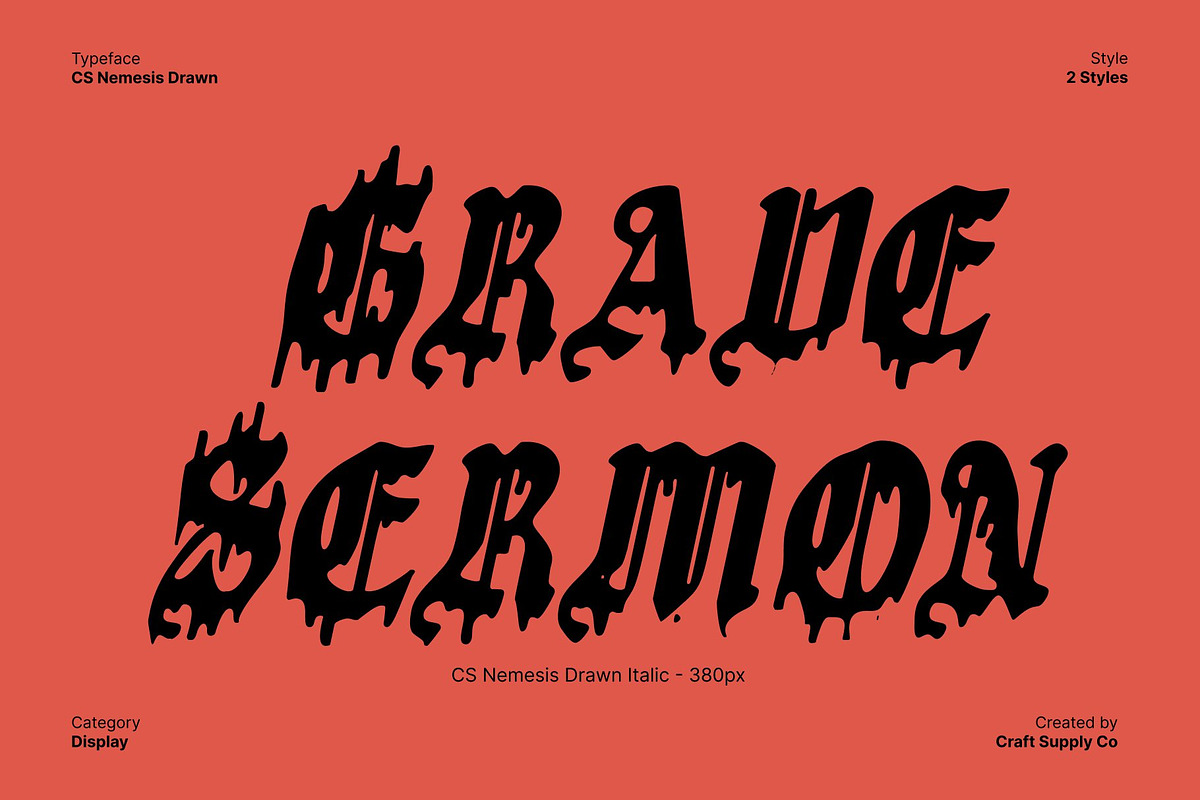 CS Nemesis Drawn, a Blackletter Font by Craft Supply Co. (Photo 3 of 8)