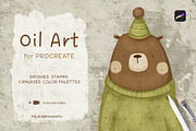 Oil Art - brushes & canvas Procreate, a Brush Add-On by polikarpovaart (Thumbnail 1 of 16)