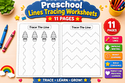 Preschool Line Tracing Worksheets, a Decorative Illustration by Design Station (Thumbnail 2 of 3)
