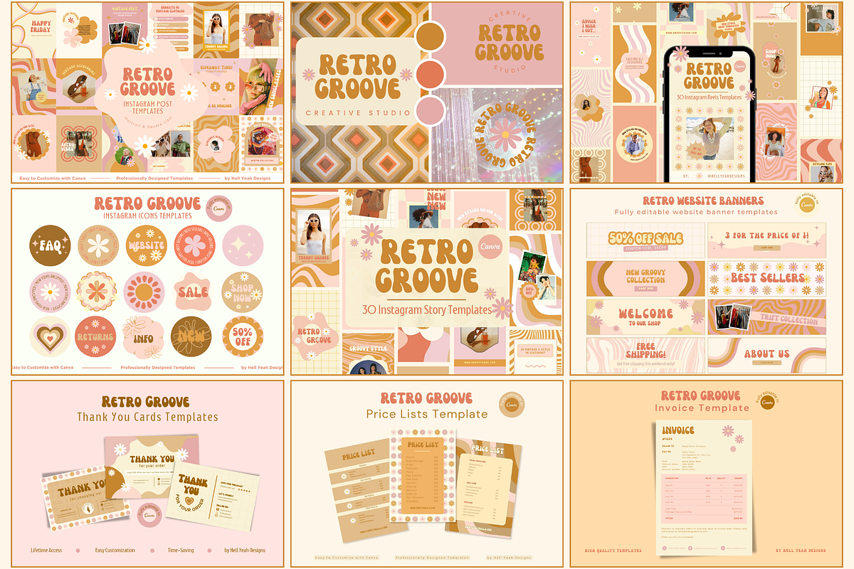 Ultimate Retro Branding Bundle, a Branding & Logo Template by Hell Yeah Designs (Photo 6 of 11)