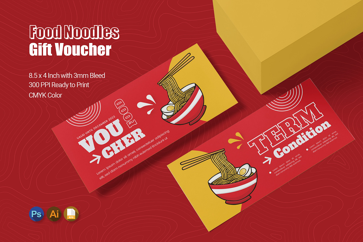 Food Noodies Gift Voucher, a Print Template by Esensifiksi.studio (Photo 1 of 2)
