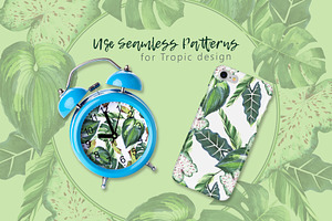 Tropics Leaves JPG Watercolor Set