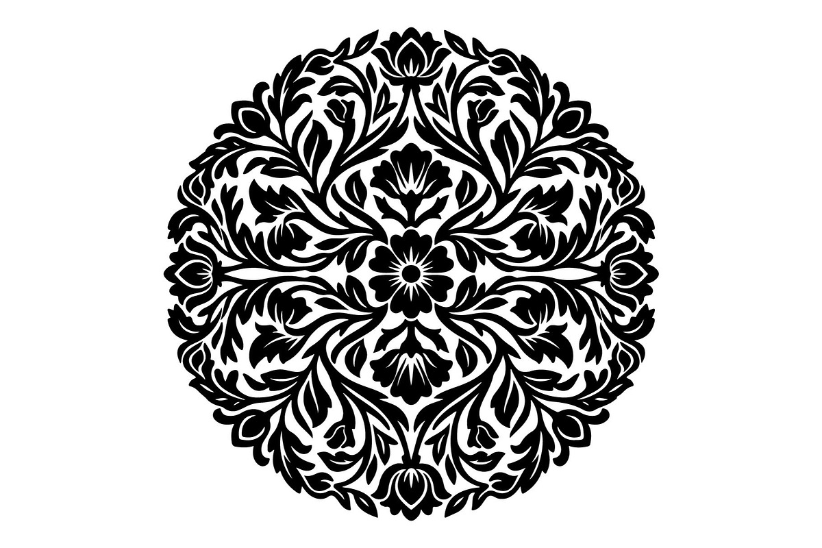 Floral Mandala Silhouette Bundle, an Object Graphic by hafijul (Photo 4 of 4)