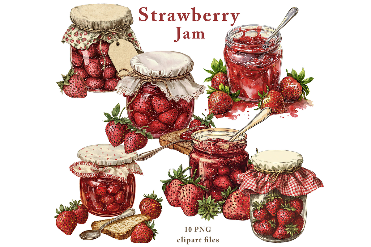 Strawberry Jam Clipart PNG, an Illustration by Memories By Lea ...
