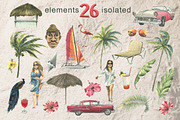 Cuba beach holiday watercolor, a Transportation Illustration by NATASHA CHU (Thumbnail 2 of 21)