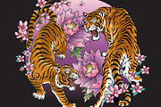 Dueling Asian Tattoo Tigers, a Graphic by Michael_Hinkle (Thumbnail 1 of 3)