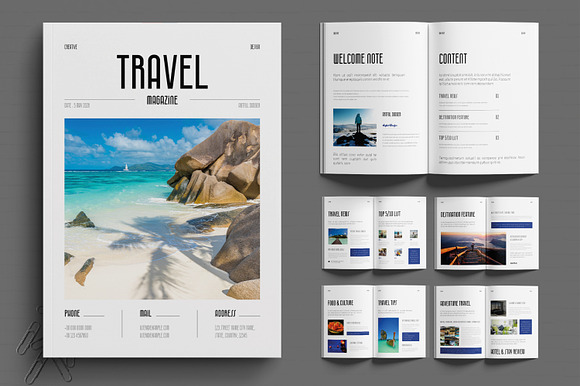 Modern Travel Magazine Template preview 7