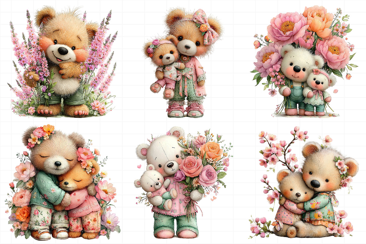 Mother’s Day Teddy Bear Clipart, an Illustration by Daily.Designs (Photo 3 of 8)