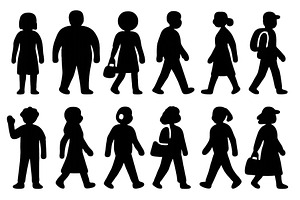 Silhouette figures walking in, a Person Illustration by ZinetroN