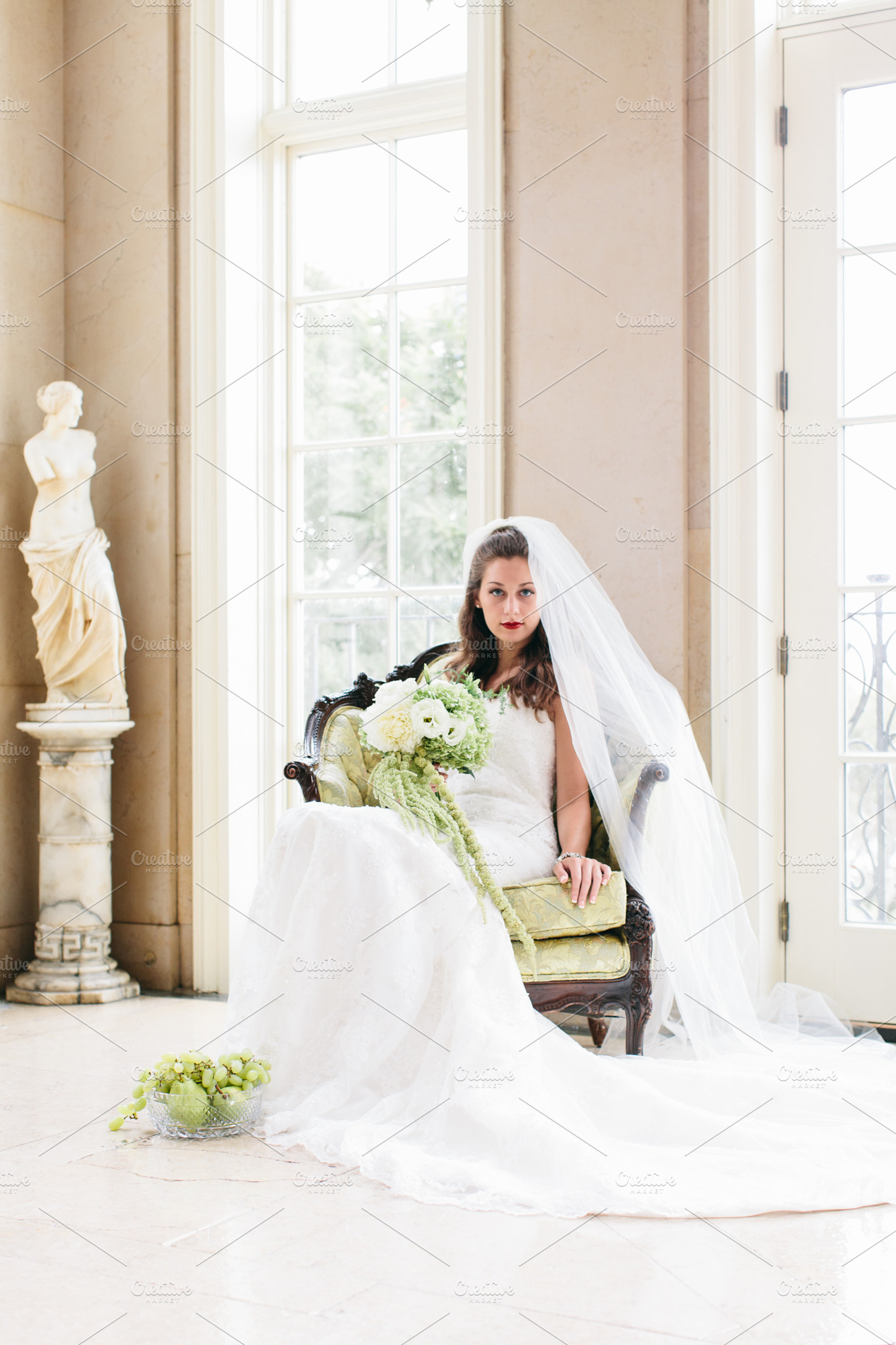 Portrait of a bride stock photo, a Beauty & Fashion Photo by Heather Nash Photo