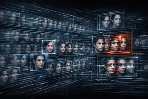 Deepfake technology showcasing manip, a Photo by Dvoevnore photos