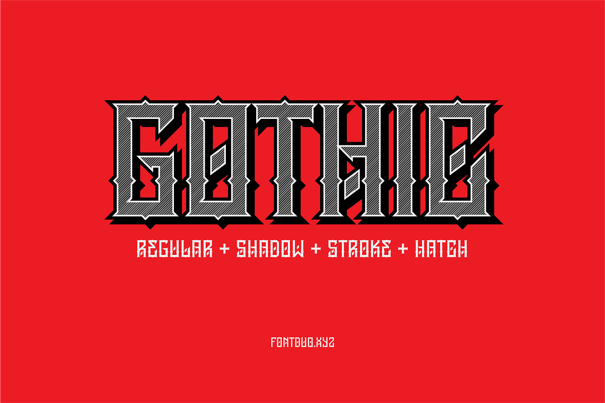 Death Layered Gothic Font, a Blackletter Font by FontDuo (Photo 3 of 5)
