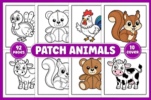 Patch Animals Coloring Pages, an Animal Illustration by Coco Bloom