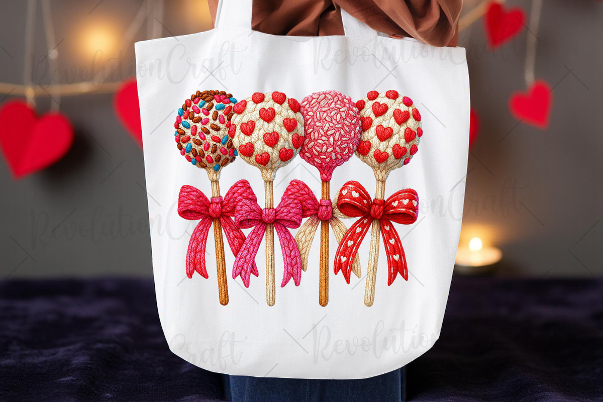 Faux Crochet Valentines Lollipop Png, an Illustration by OK Design (Photo 3 of 6)