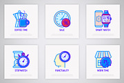 Time | 16 Thin Line Icons Set, an Outline Icon by Alex Blogoodf (Thumbnail 5 of 11)