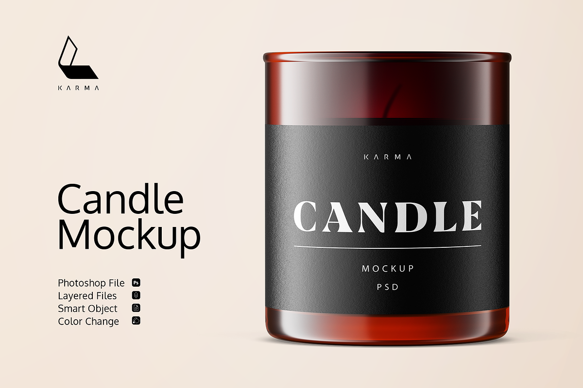 Candle Mockup, a Packaging Mockup by Karma (Photo 1 of 6)