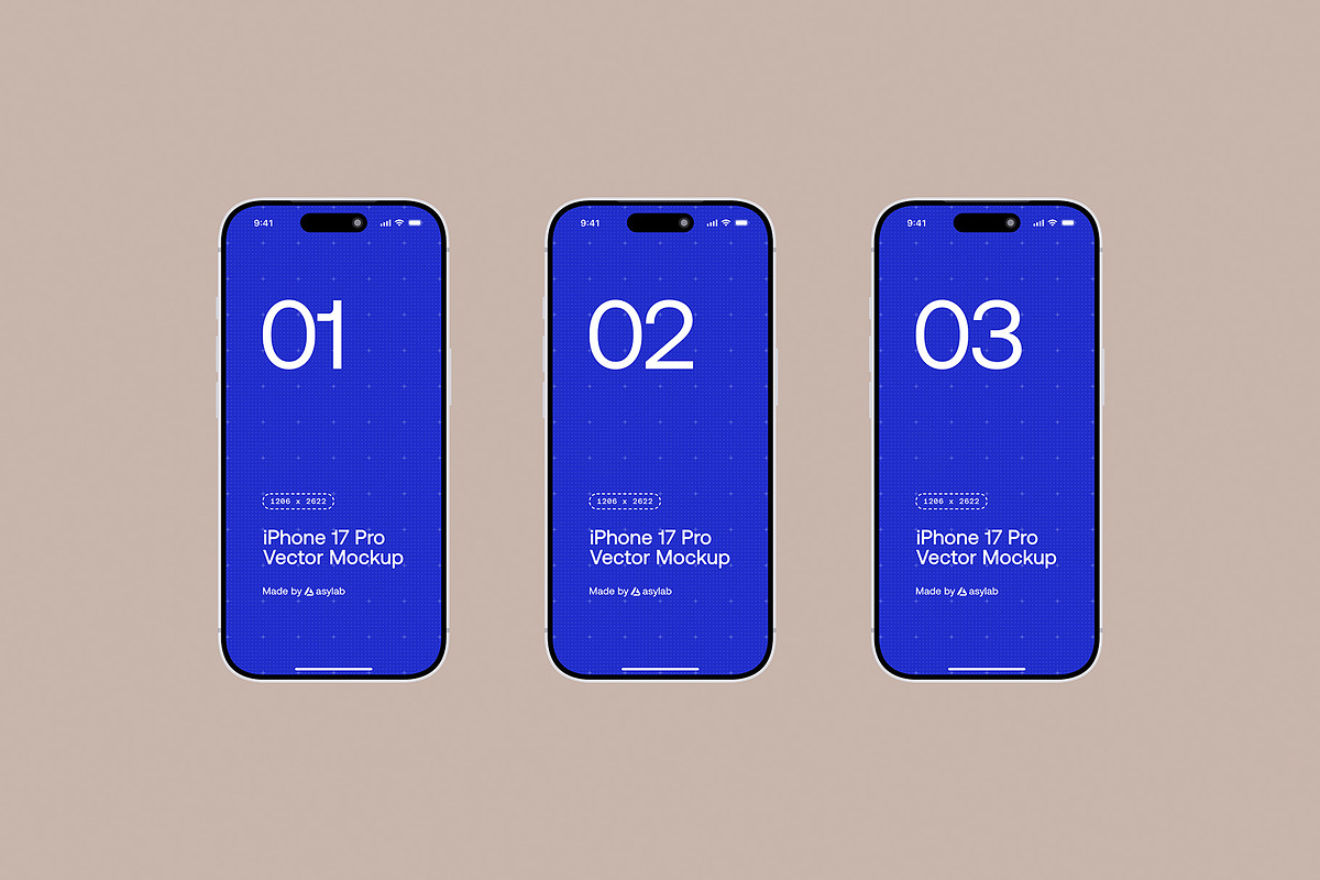 iPhone 17 Pro Vector - 24 Mockups, an iPhone Mockup by Asylab (Photo 13 of 48)