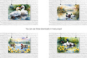Watercolor Duck Pond Set 2, an Animal Illustration by Kat's Artful Creations (Thumbnail 2 of 9)
