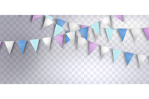 Colorful party flag bunting -, an Object Illustration by art PVP - market