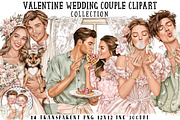 Valentine Wedding Couple Clipart, an Illustration by OK Design (Thumbnail 1 of 6)