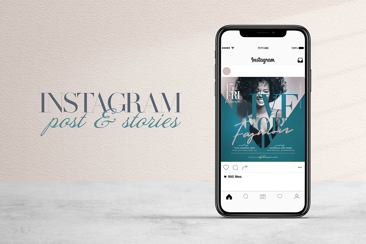 Live For Fashion Social Media Pack, a Social Media Template by Touringxx Creative Studio (Photo 6 of 8)