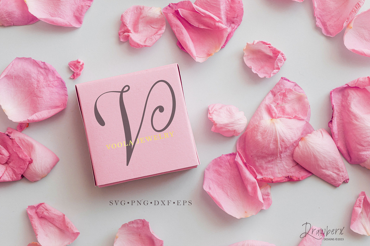 Fancy Script Monogram svg cut 107, an Object Graphic by Drawberx (Photo 7 of 9)