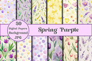 Spring Purple Digital Paper, a Pattern Graphic by Sublimation Store (Thumbnail 1 of 2)