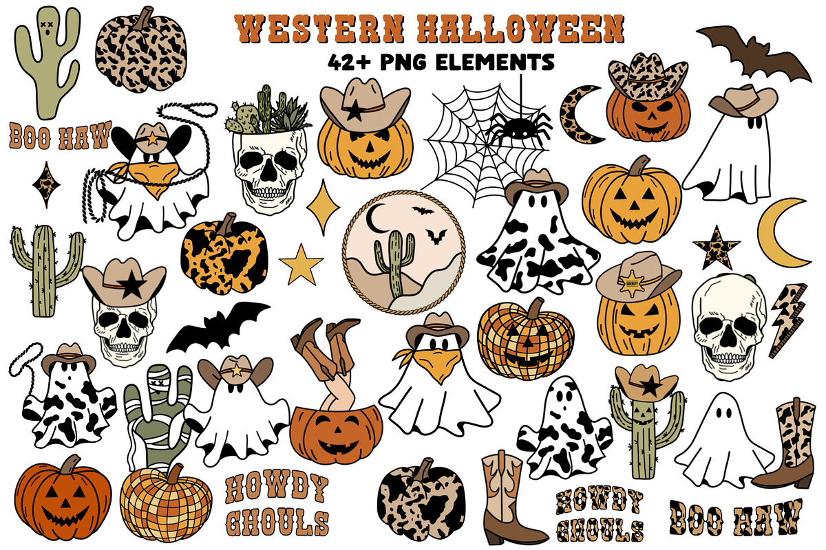 Western Halloween Clipart & Patterns, a Graphic by Brush Lab (Photo 2 of 7)