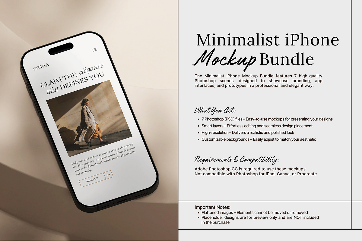 Minimalist iPhone Mockup Bundle, an Advertising Mockup by Nollev (Photo 3 of 5)