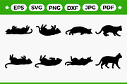 Peeking and Paws Cat Silhouettes Set, an Animal Illustration by Artonix (Thumbnail 1 of 3)
