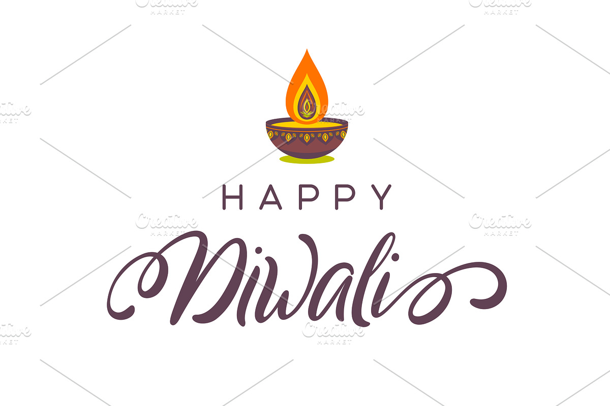 Happy Diwali greeting with, a Texture Illustration by Liudmyla Matviiets