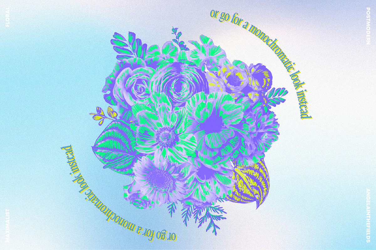 80s Floral Clipart + Bonus, an Object Illustration by angelainthefields (Photo 11 of 12)