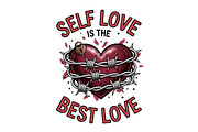 Self Love is the Best Love Png,Valen, an Illustration by Designking (Thumbnail 4 of 6)