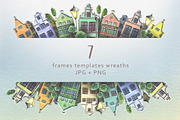 Old European houses watercolor clipa, an Object Illustration by NATASHA CHU (Thumbnail 11 of 21)