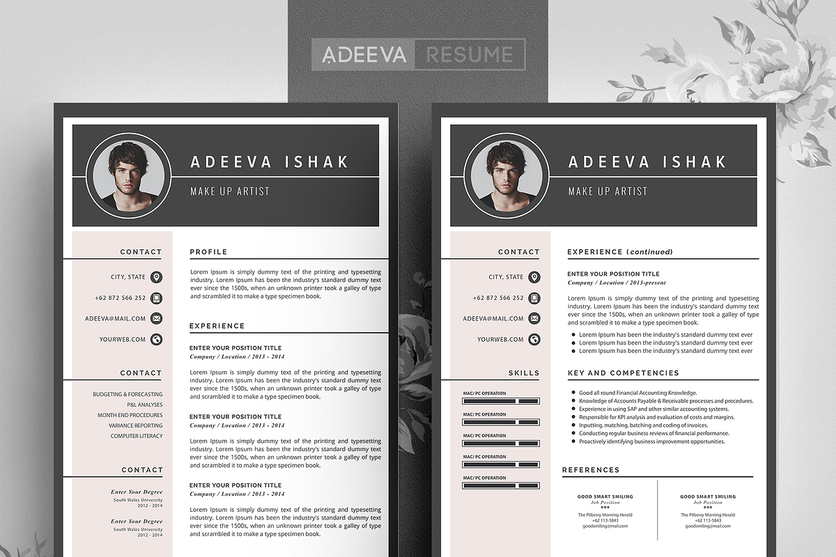 Professional Resume Template Ishak, a Resume Template by AdeevaResume (Photo 1 of 4)
