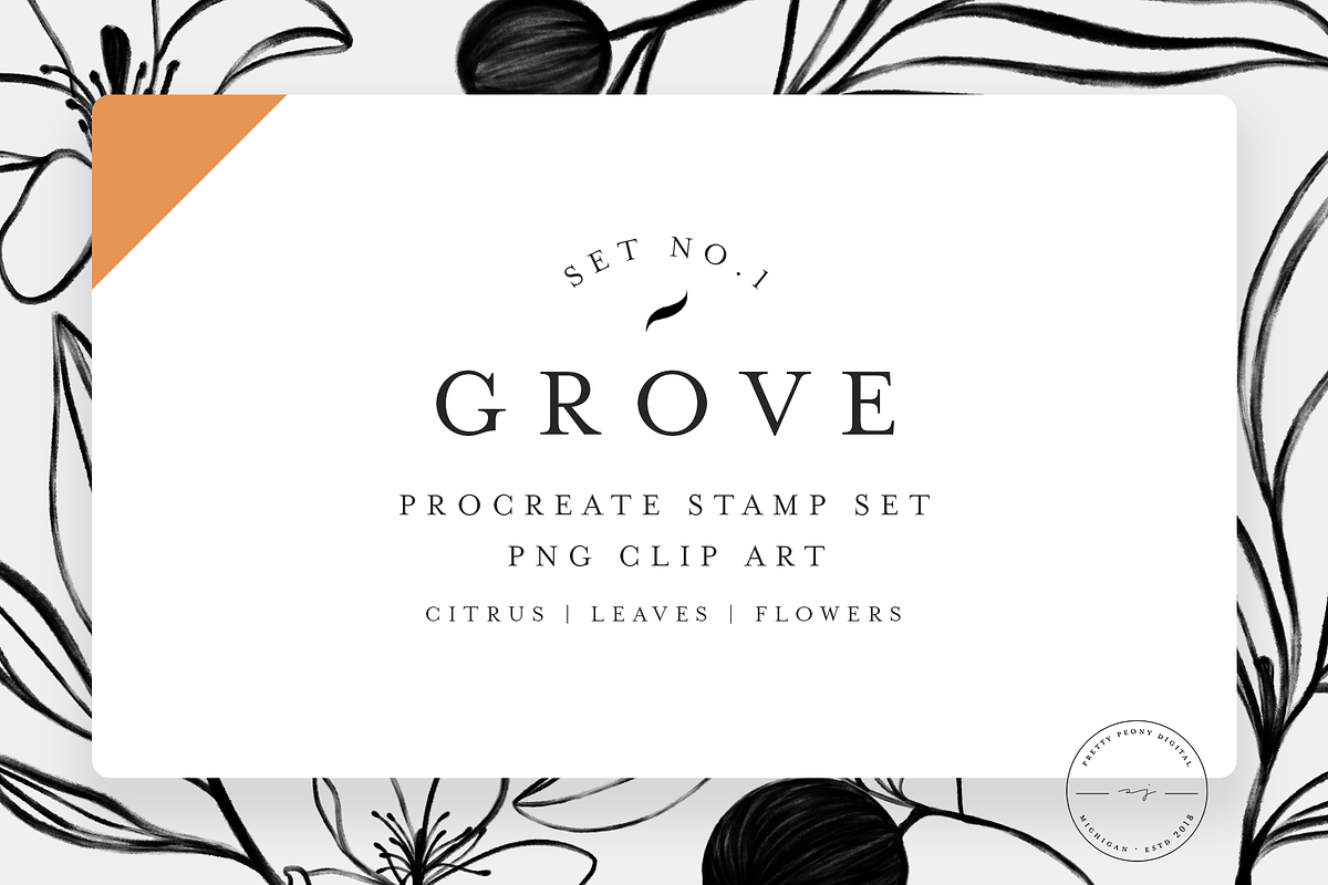 Grove Citrus Procreate Stamps + PNG, a Brush Add-On by SorrDesign (Photo 1 of 8)