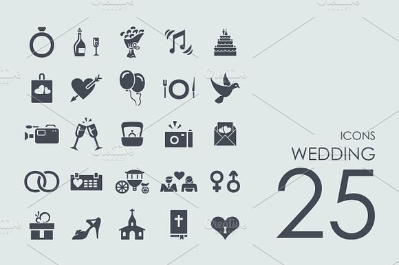 25 Wedding Icons
