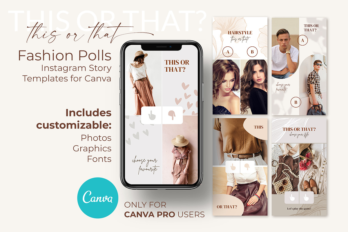 Fashion Polls Story Templates Canva, a Social Media Template by ilonitta (Photo 2 of 8)