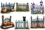 Watercolor Halloween Fence Clipart, an Illustration by Designworld (Thumbnail 5 of 6)