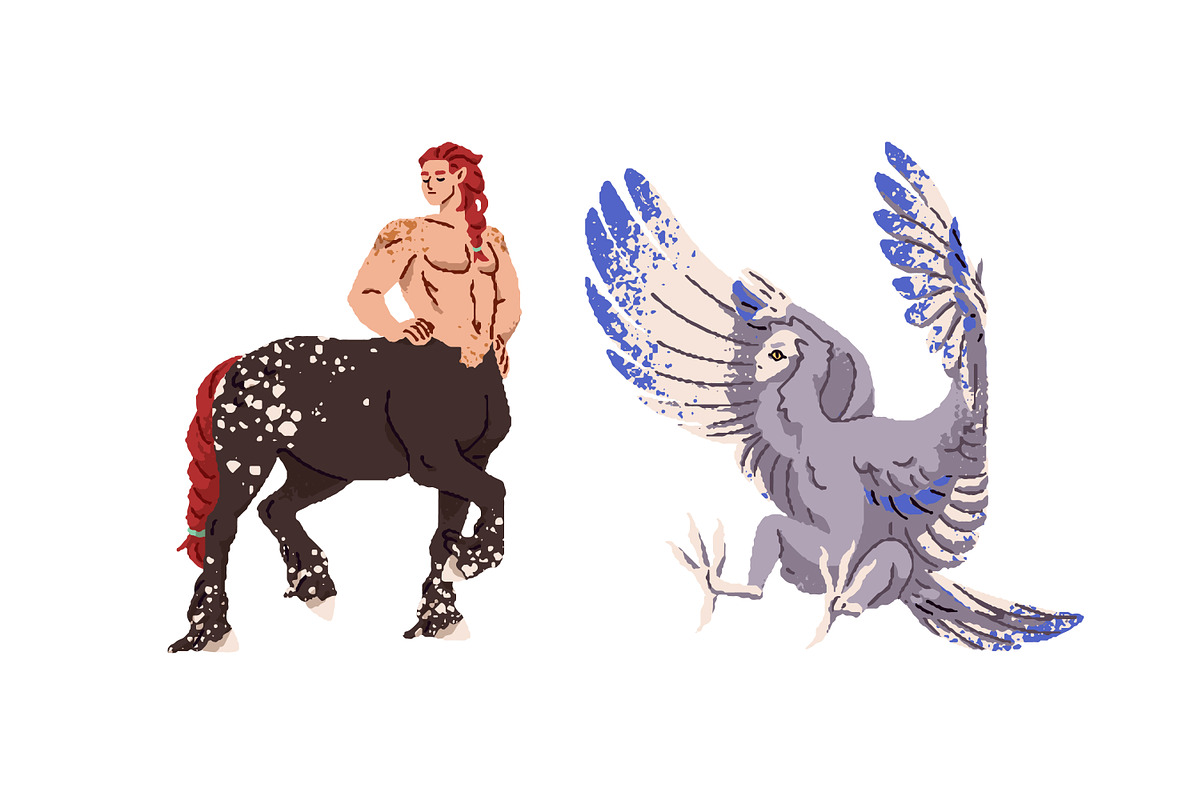 Mythical, fantastic creatures set, an Animal Illustration by PaperTrident (Photo 2 of 7)