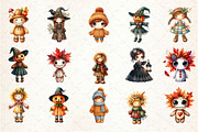 Bewitching Autumn Doll Clipart, an Illustration by Rose Art (Thumbnail 2 of 9)