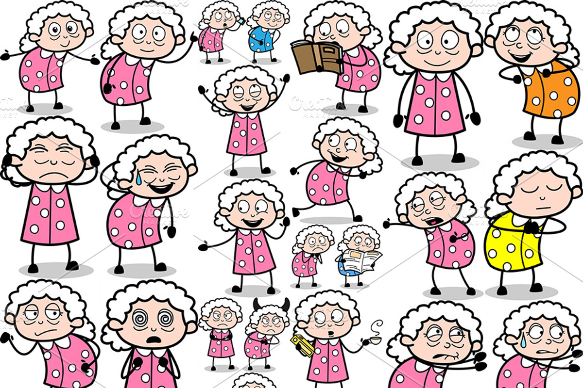 Grandmother ~ Cartoon Character Set, a Person Illustration by The Toon Company (Photo 11 of 12)