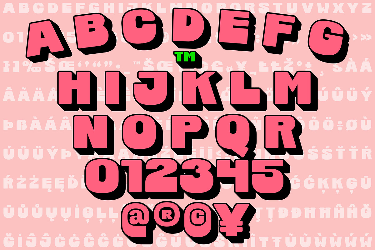 FT BUCK | SHADOW FONT + FREE VECTOR, a Sans Serif Font by Fateh.Lab (Photo 15 of 18)