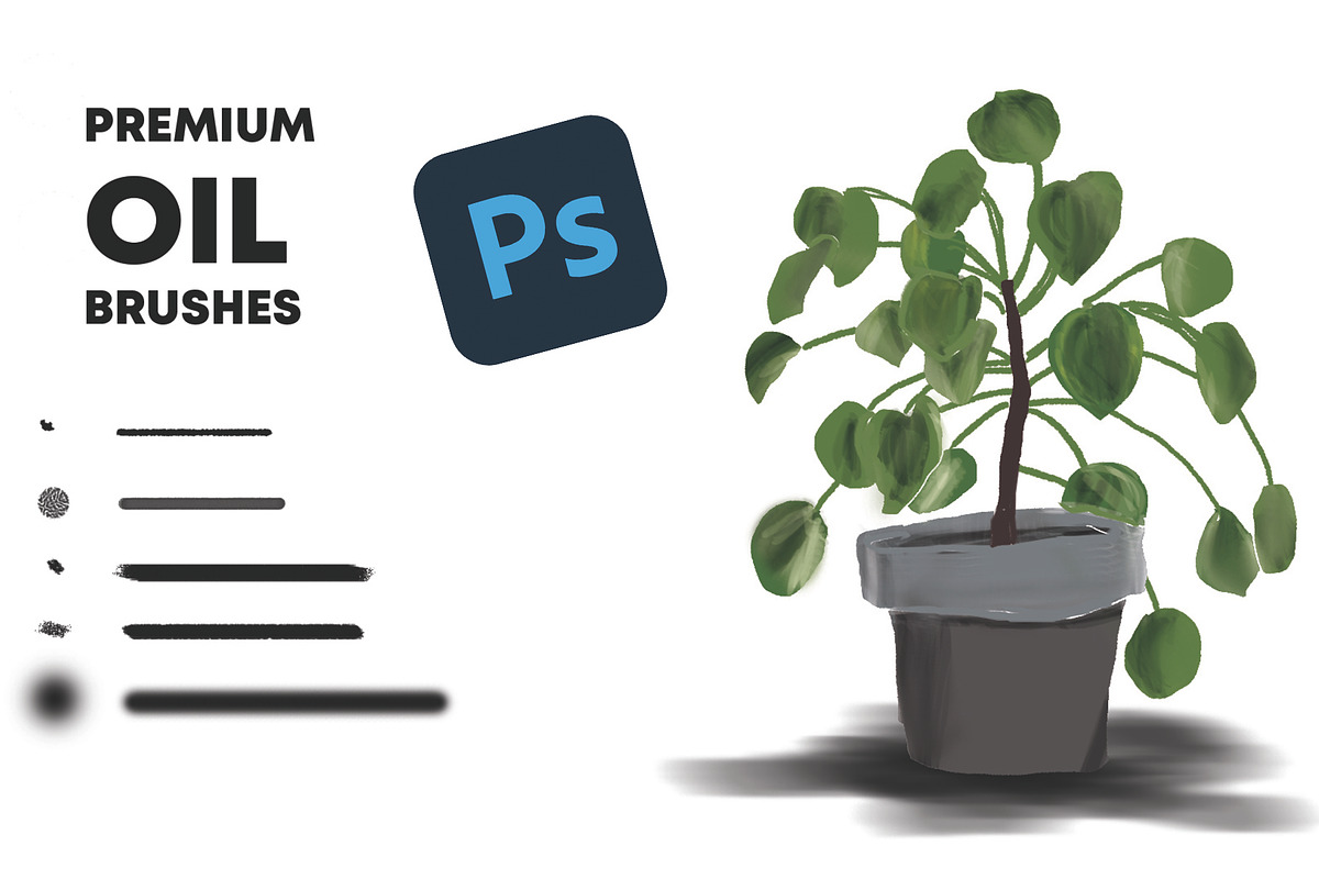 Premium Oil Brush In Photoshop Pack, a Brush Add-On by Design Unique (Photo 1 of 7)