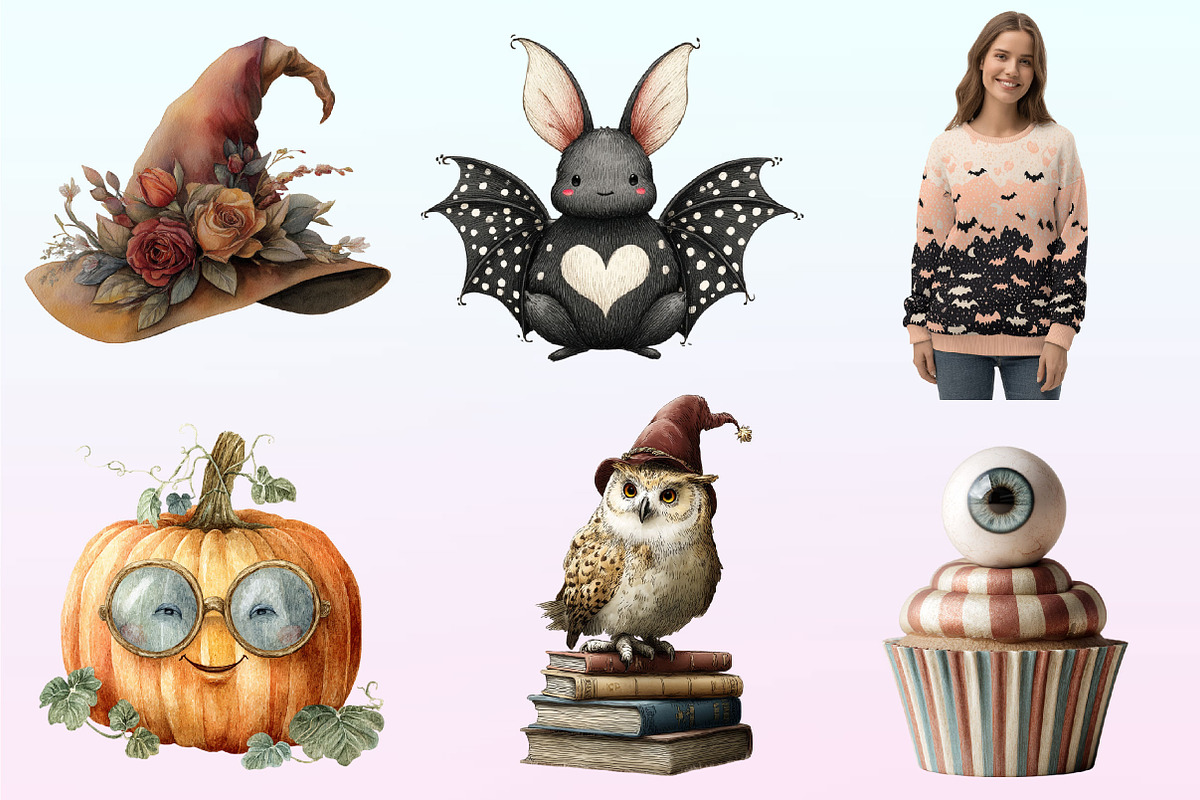 Cute Halloween Day Clipart, a Graphic by CitraGraphics (Photo 3 of 4)
