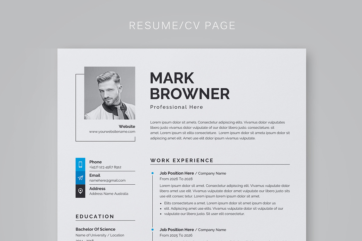 Resume/CV Template, a Resume Template by Proper_media (Photo 3 of 5)